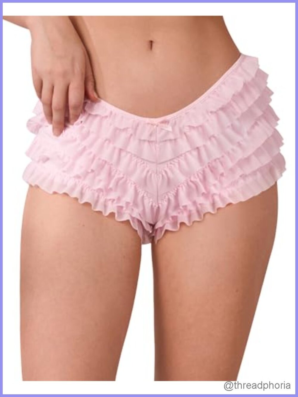 Women's Sexy Mesh Ruffle Boy Short Panties Soft Nylon Breathable Underwear
